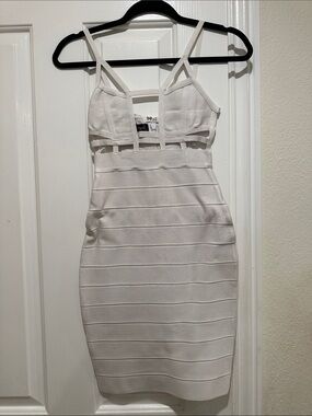 House of CB White Strappy Bandage Mini Dress